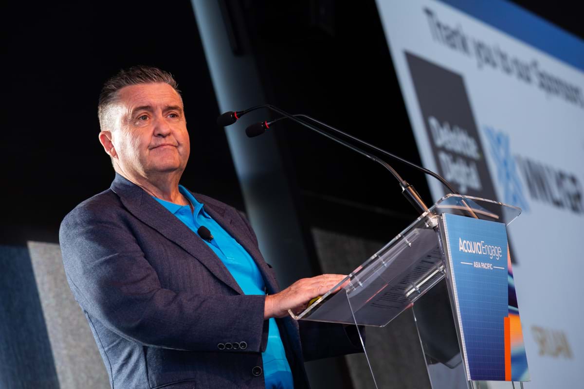 Corporate Event Photography | Melbourne Photography | Close up of business man talking on podium