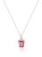 Product Jewellery Photography | Melbourne Photography | Close up of pink faceted stone on silver necklace on white background