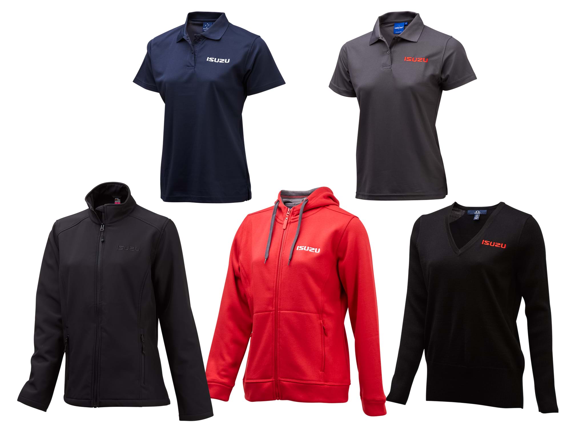 Sporting Clothing |Product Photography | Melbourne Photography | Hoodies, polo shirts, t-shirts, group shot on white background